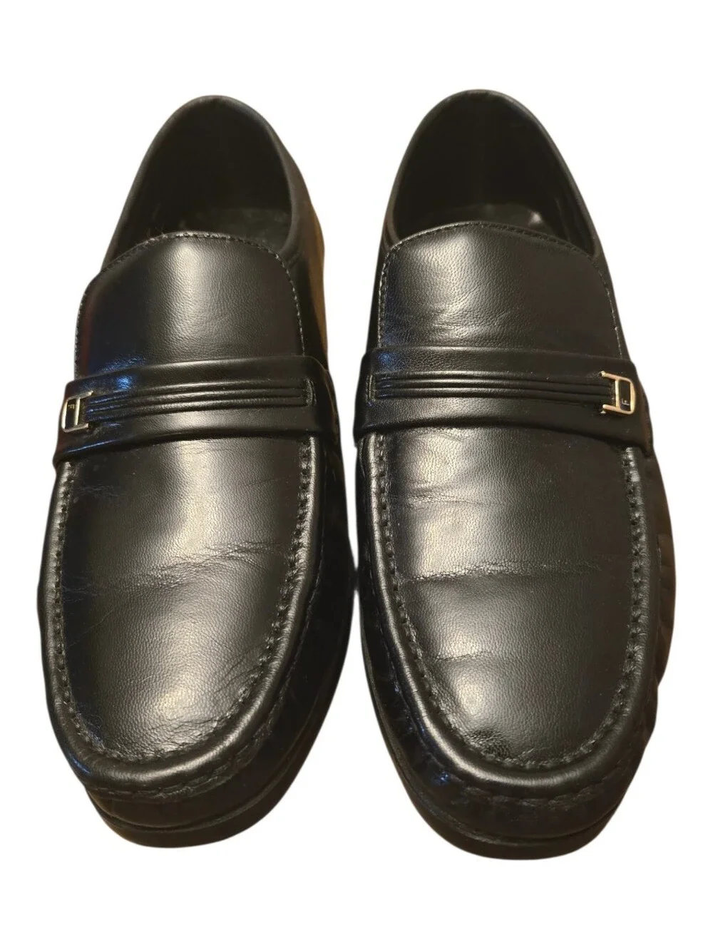 Florsheim Men's Riva Black Moc Toe Slip On Leather Dress Loafer 10 3E Wide